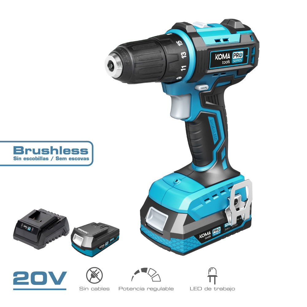 Taladro atornillador bateria BRUSHLESS KOMA