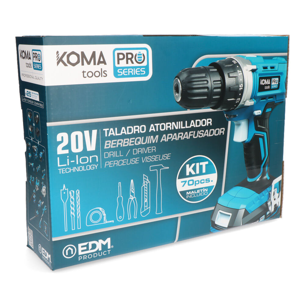 Taladro atornillador c/70 acces.KOMA