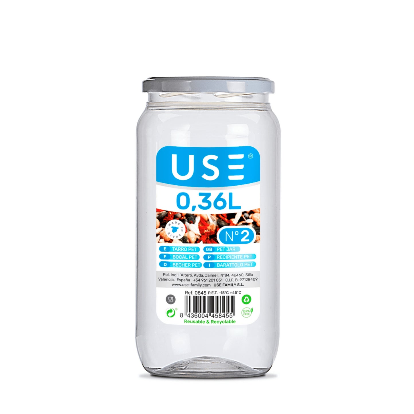 Bote Redondo Tapa Metálica 0,36L