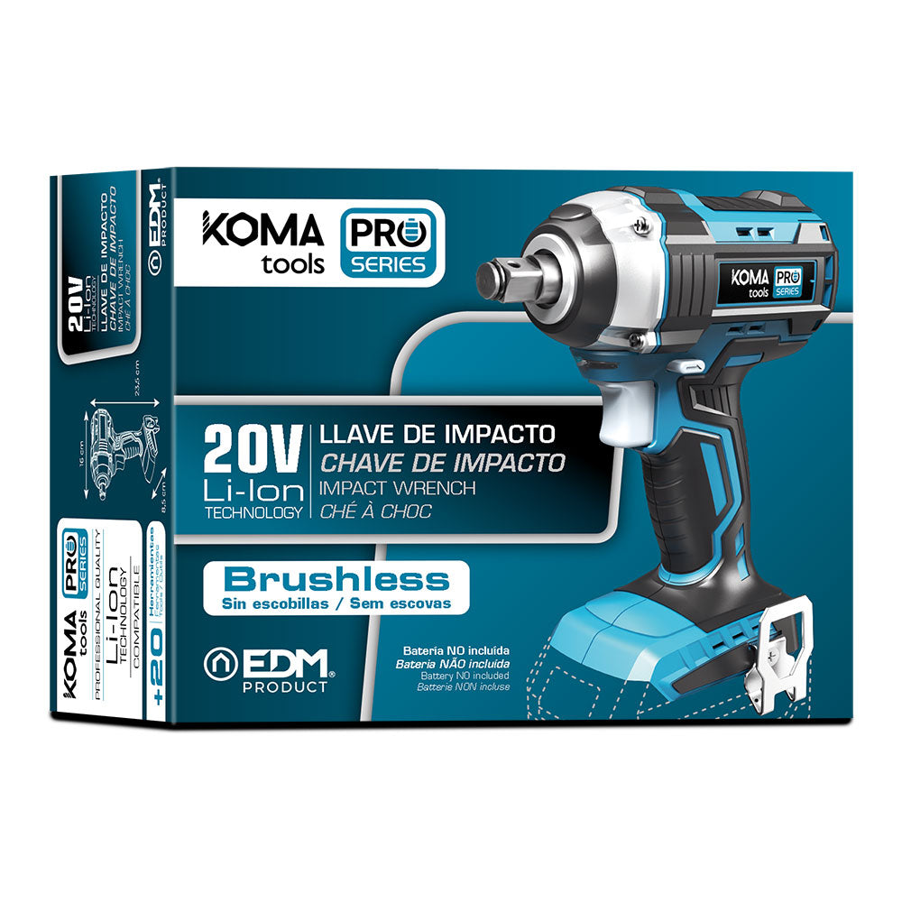 Llave de impacto 20v BRUSHLESS KOMA (no incluye bateria)