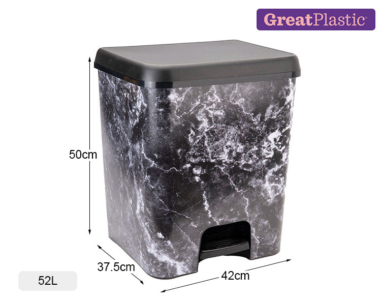 Cubo de Pedal Dúo Ecológico IML Marmol 52L.