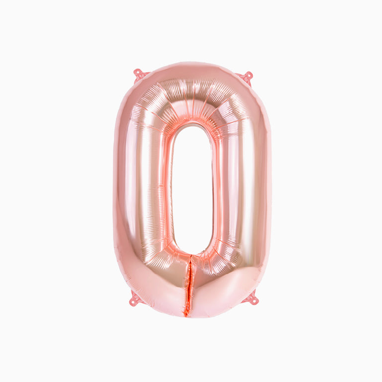 Globo número 9 grande 100 cm oro rosa