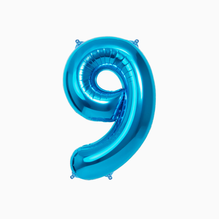 Globo número 4 grande 100 cm azul