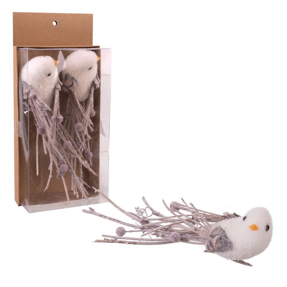 Pajaro ramas c/pinza 18*6cm