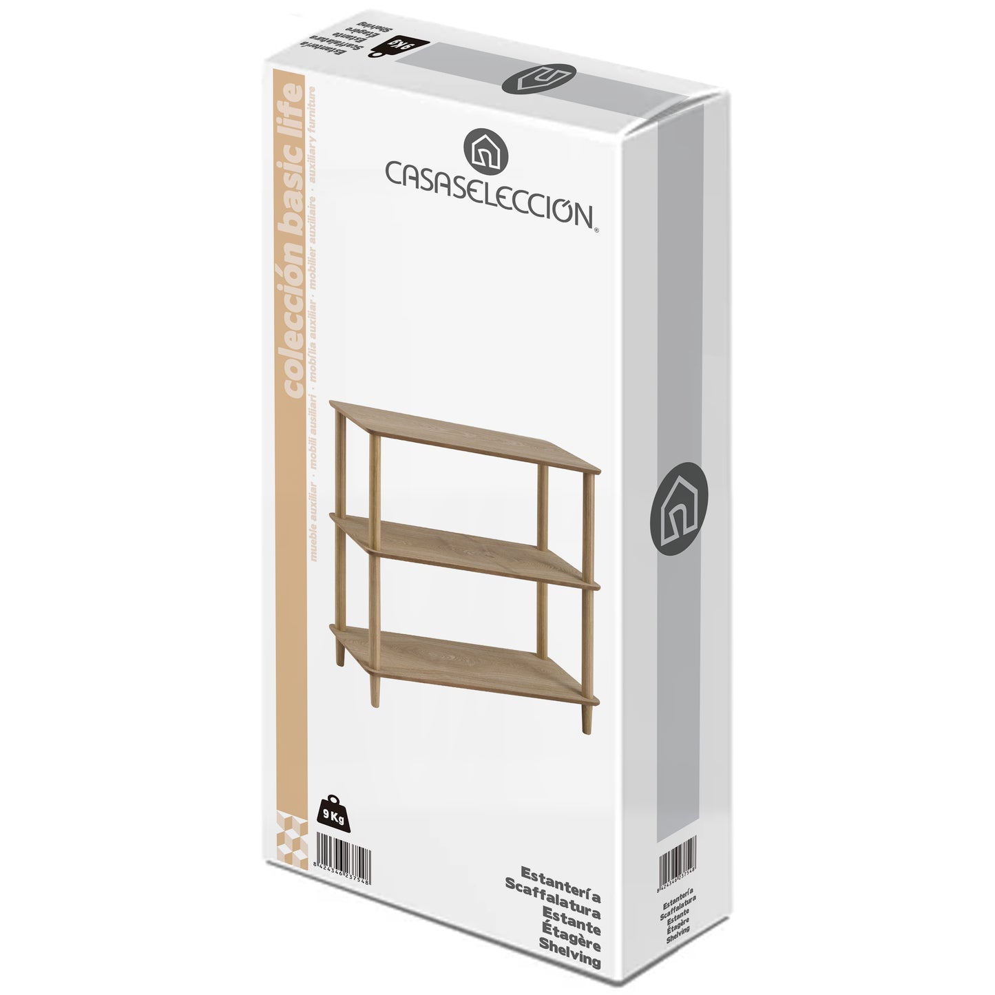 Estanteria 3 baldas mdf-pino 80*34*82cm