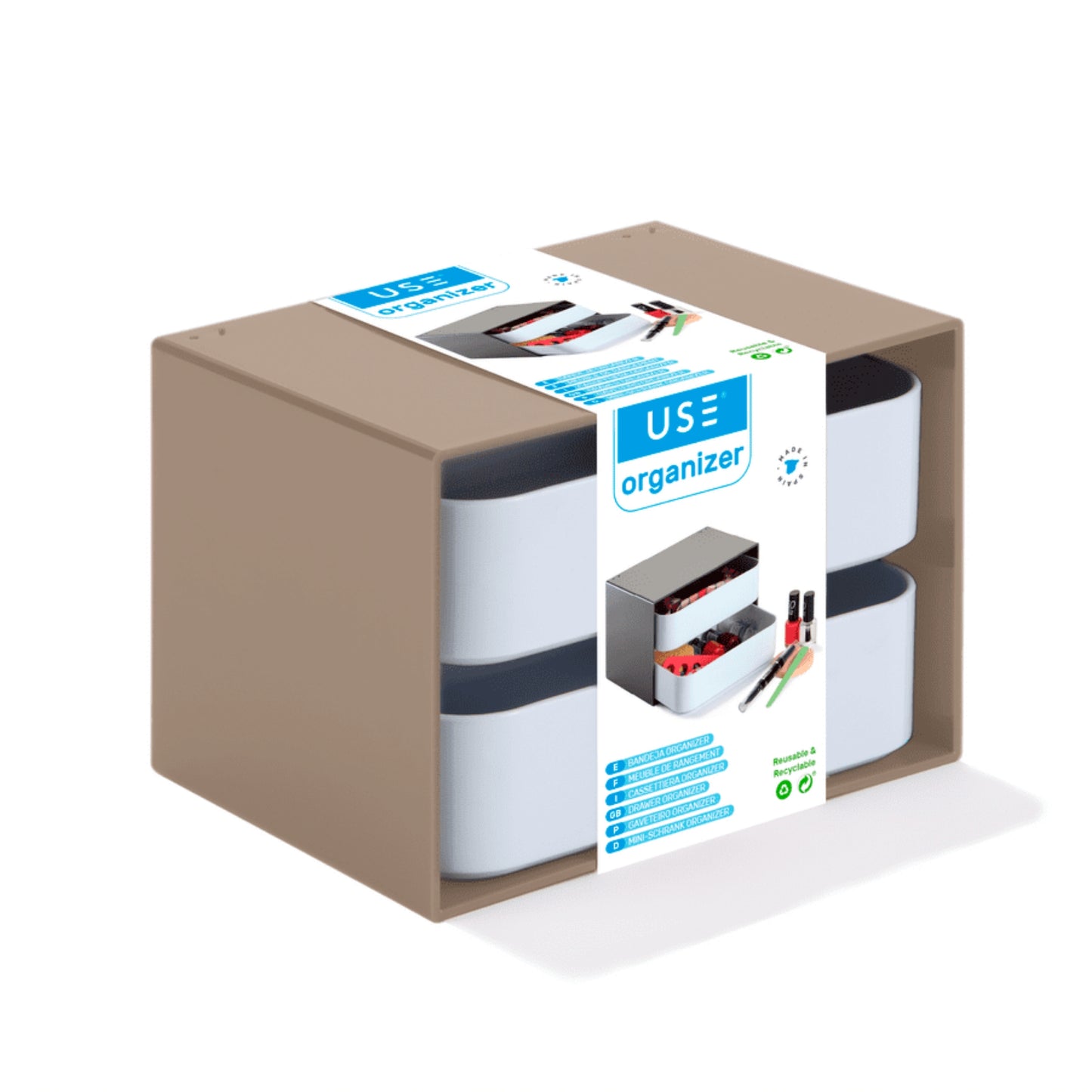 Cajonera Organizer blanco/basalto