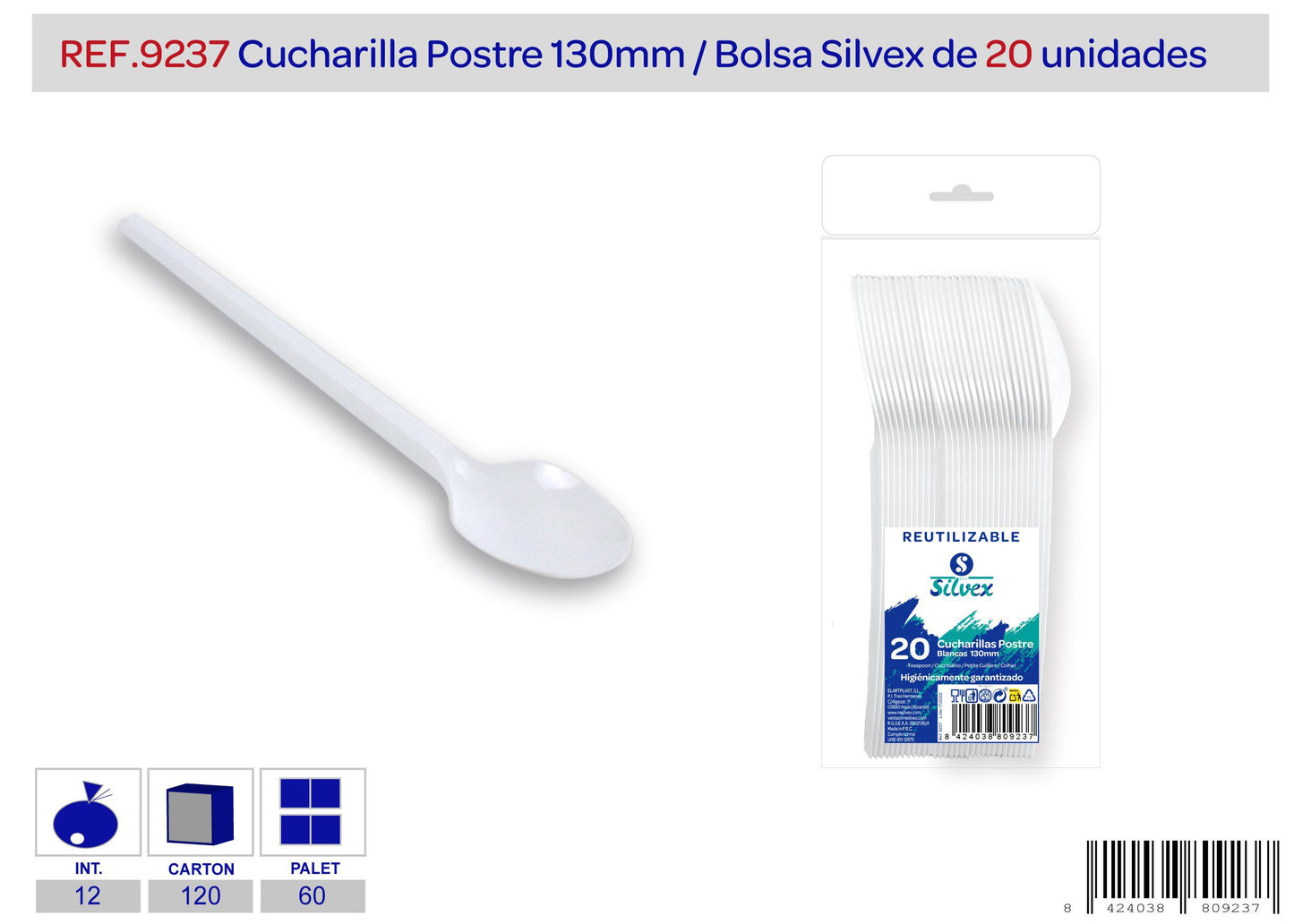 Pack 20 cucharilla postre reutilizable