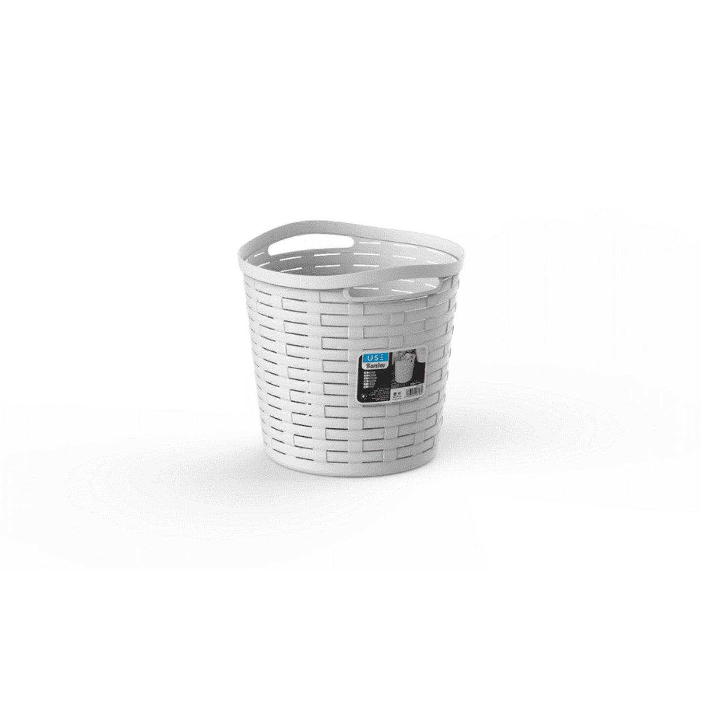 Cesto 30L Redondo Bamboo blanco