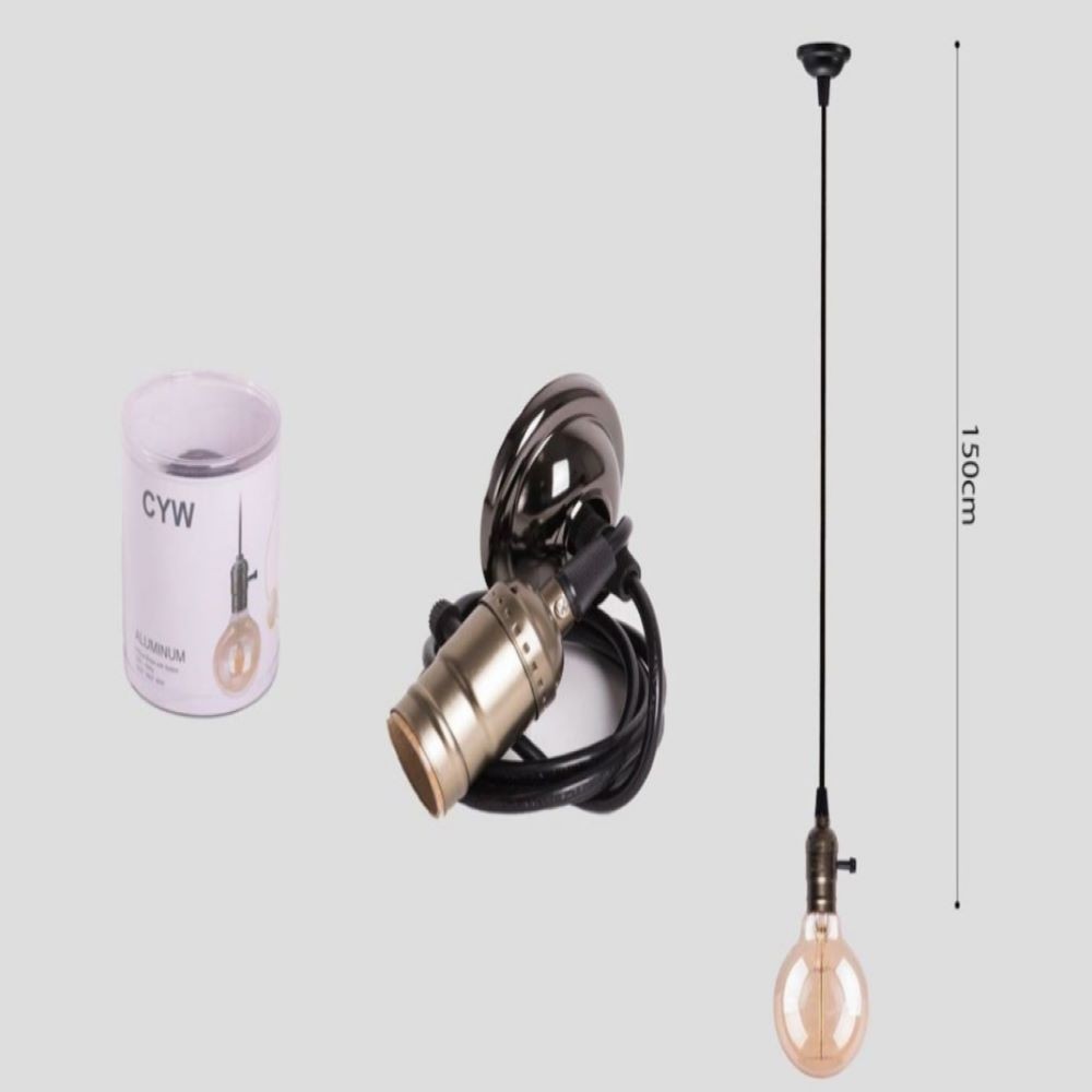 Portalámparas estilo vintage latón con interruptor