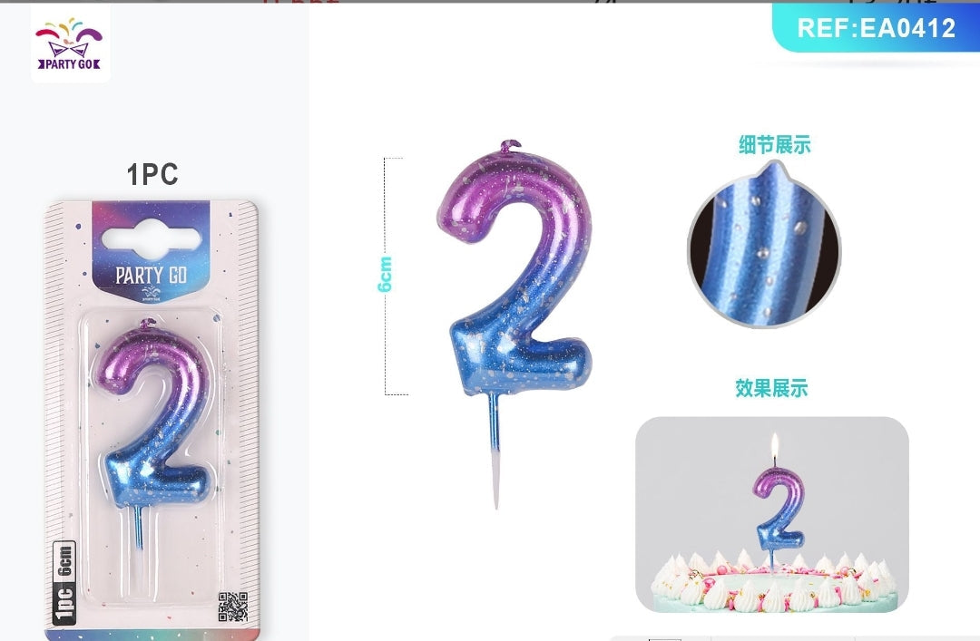 Vela de numero color universo ( + numeros )