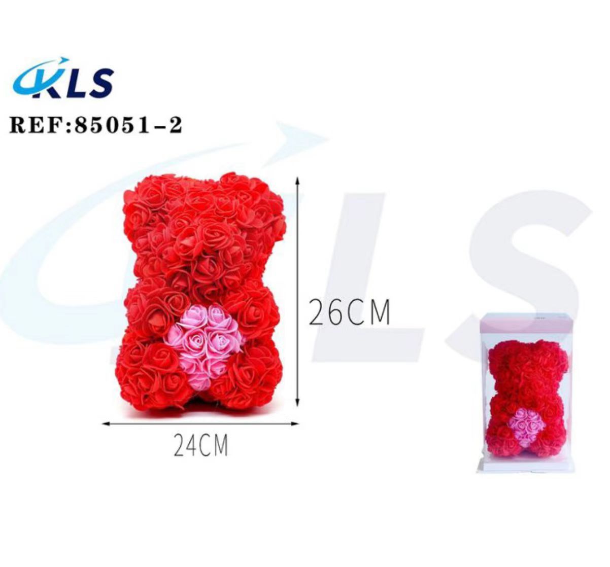 Oso de rosa de goma eva 26*24cm rojo