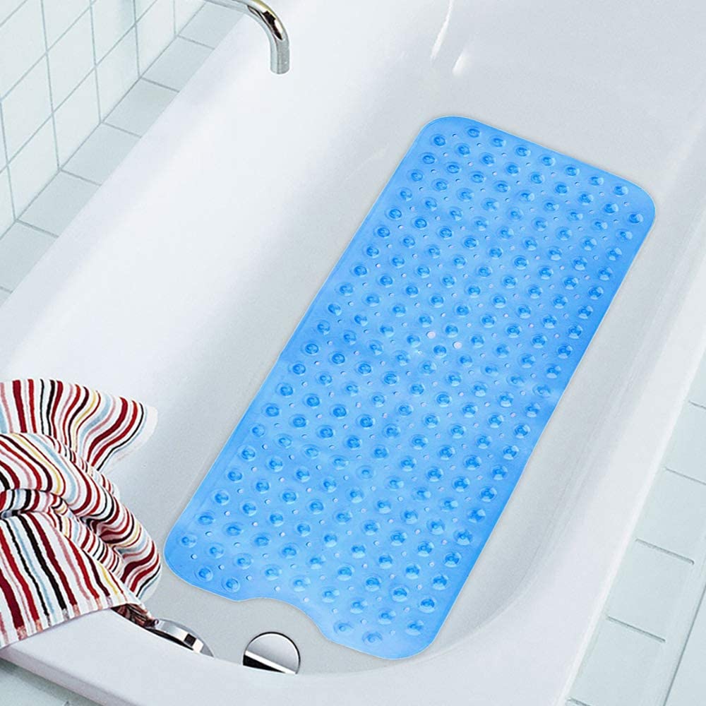Alfombrilla de bañera y ducha antideslizante 79*39cm azul transp – LILI HOME