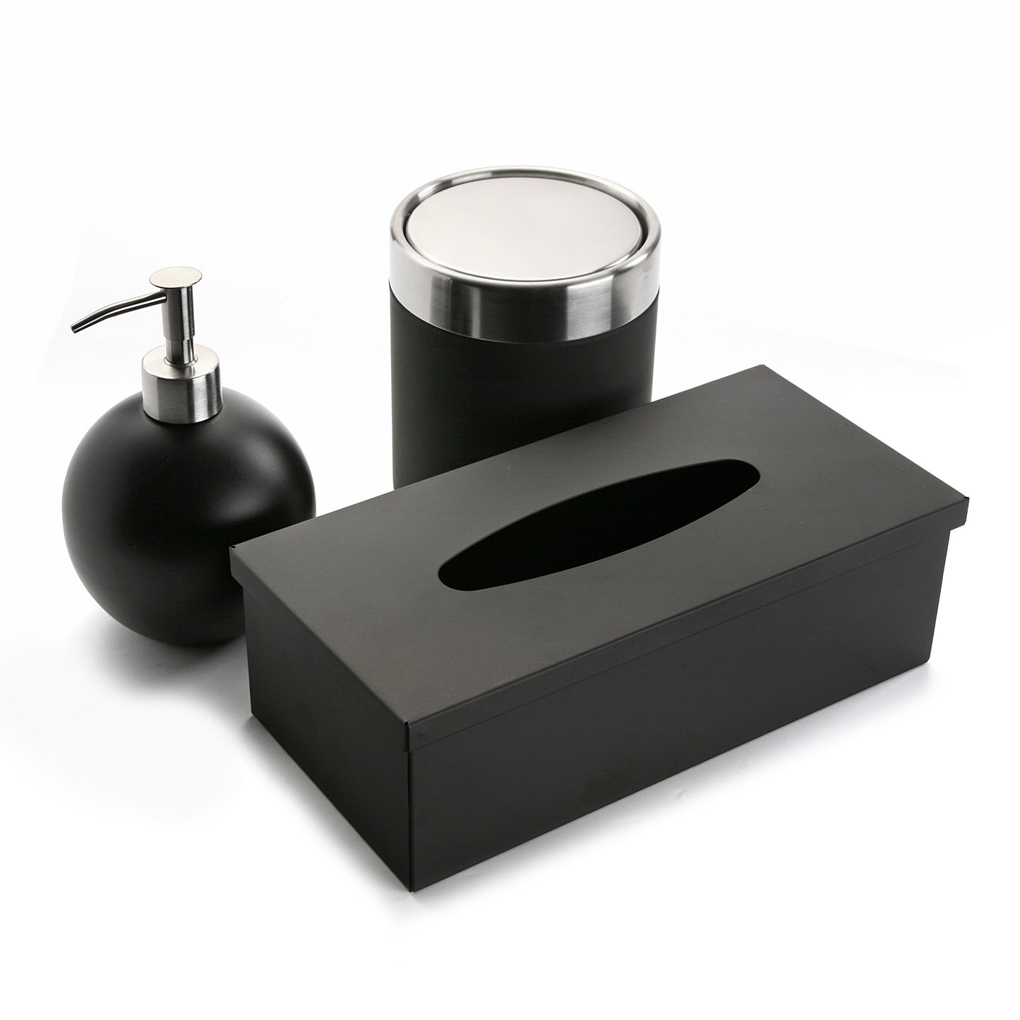 Dispensador ceramica redondo negro 16.5cm