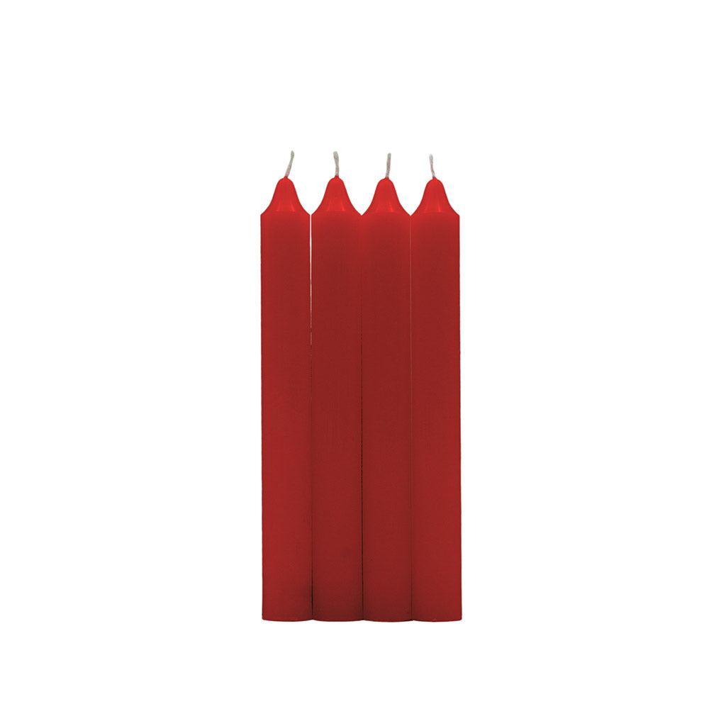 Pack 4 velas cilíndricas roja