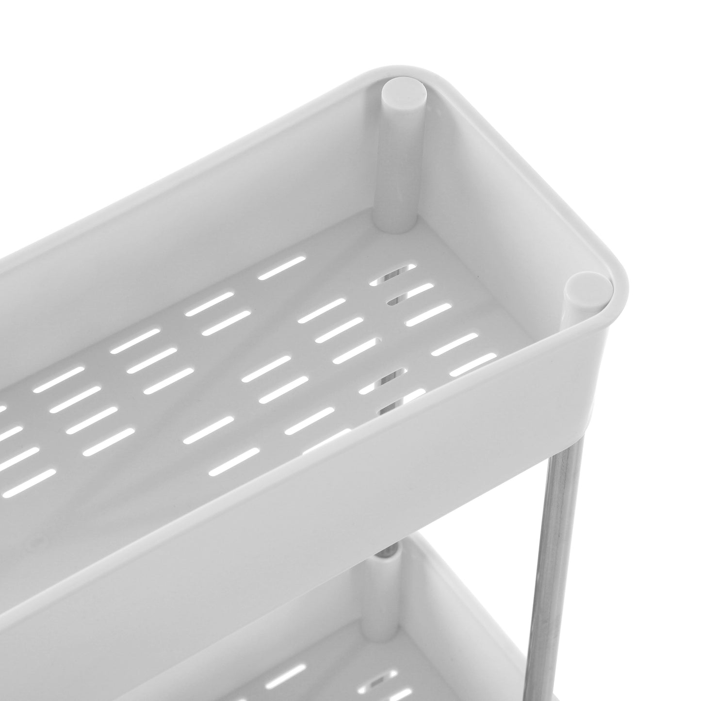 Carro rectangular 3 baldas blanco 65cm