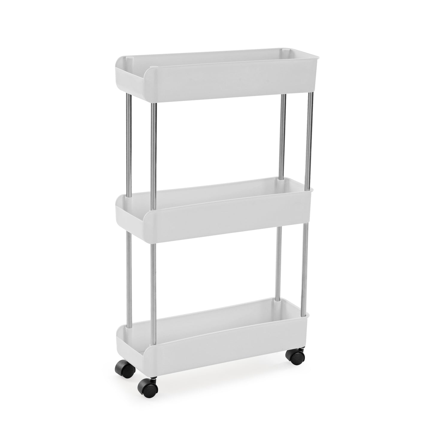 Carro rectangular 3 baldas blanco 65cm