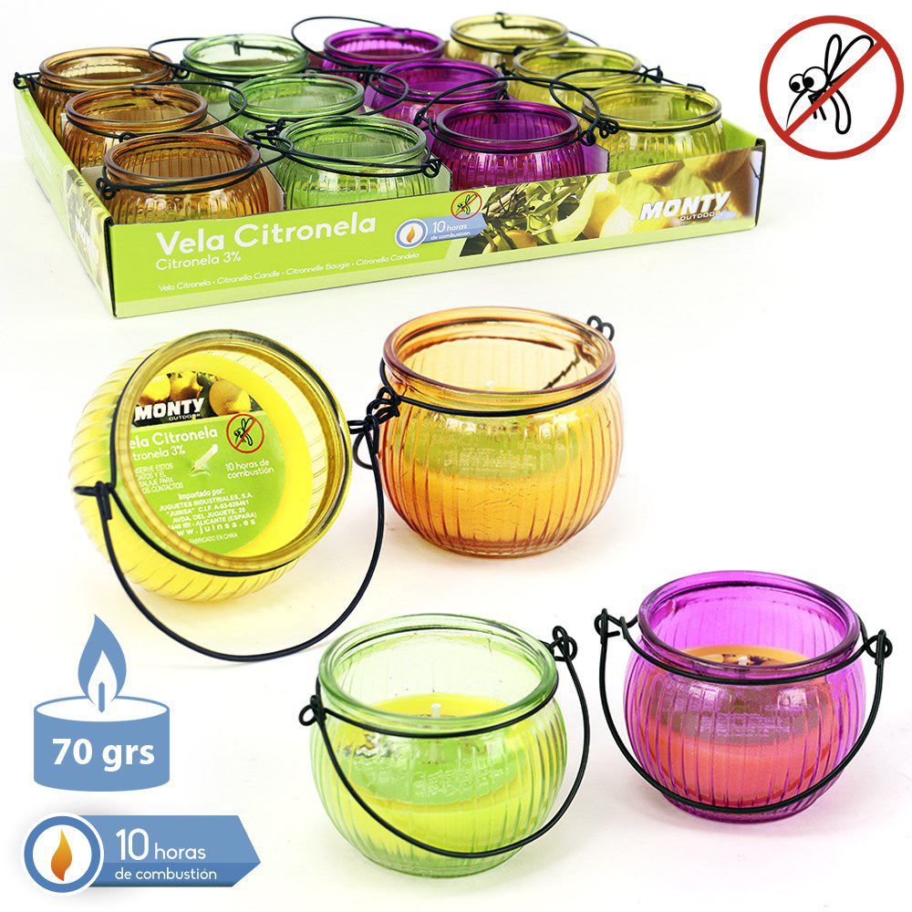 CANDELA 3% CITRONELLA CANDELABRA 7 X 7,60 CM 70 gr - 10 ore di combustione