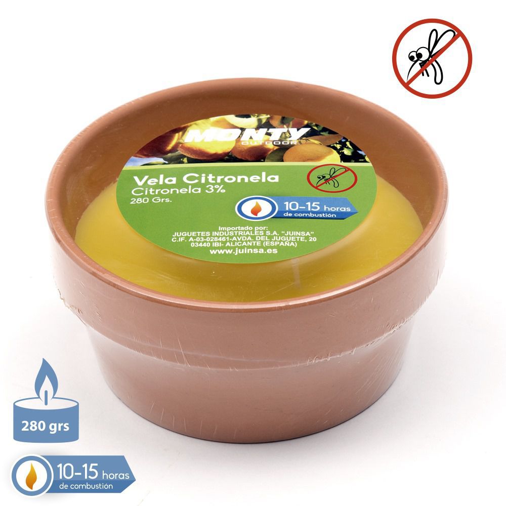 CANDELA 3% CITRONELLA TERRACOTTA 3 STOPPINI 16