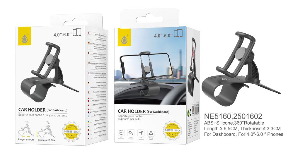 Soporte móvil salpicadero y parabrisas 4.0-6.0 pulgadas