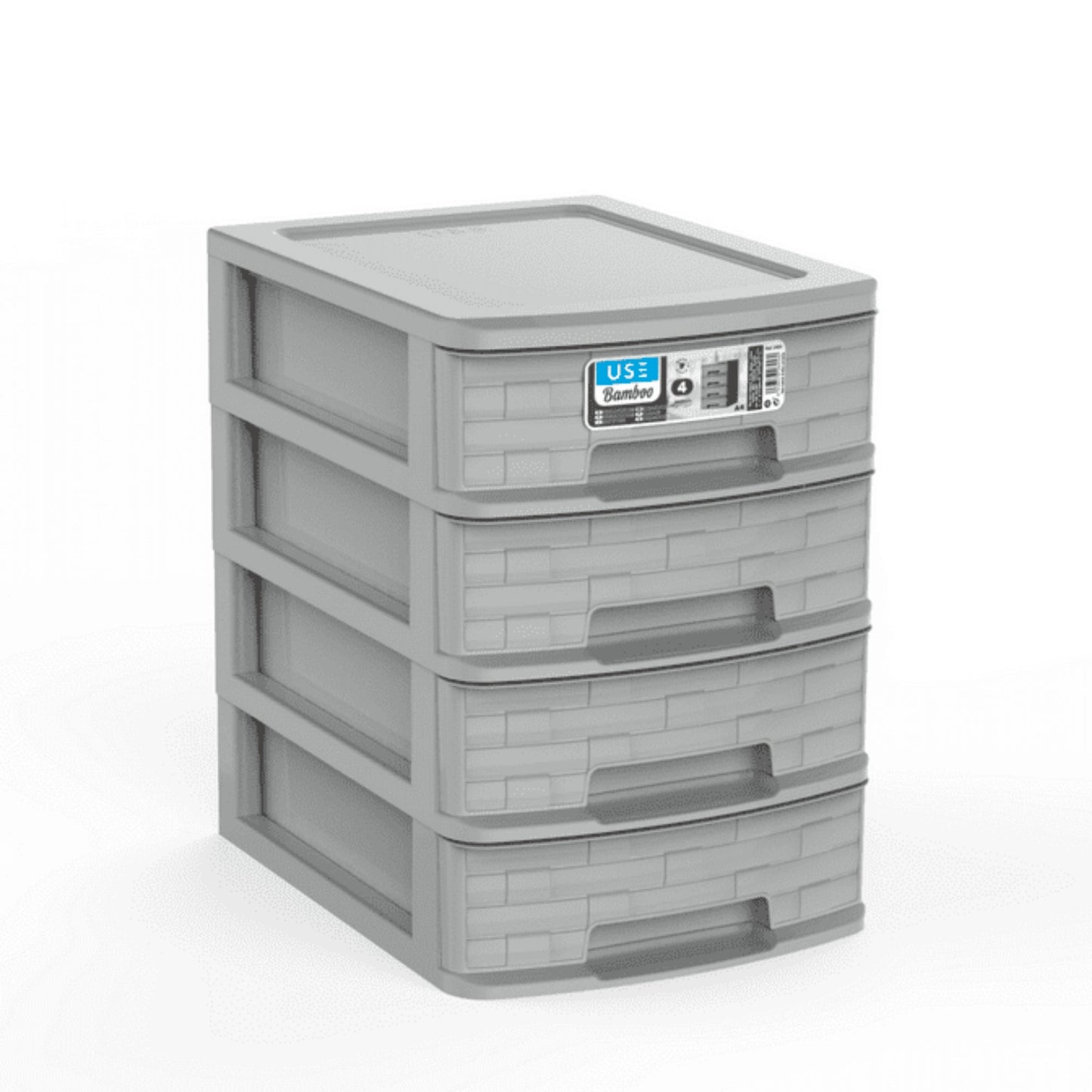 Cajonera A4 Bamboo 4 Cajones gris claro