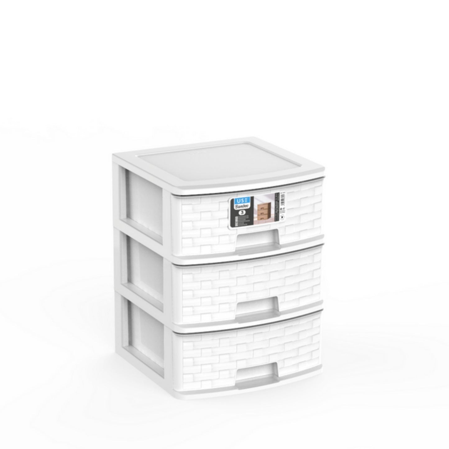 Cajonera Grande Bamboo 3 Cajones gris