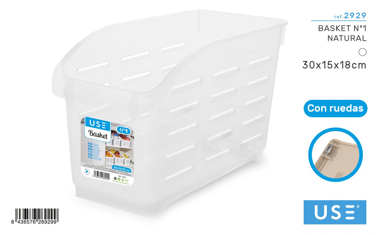 Cesta Cocina con Ruedas Basket Nº1 natural