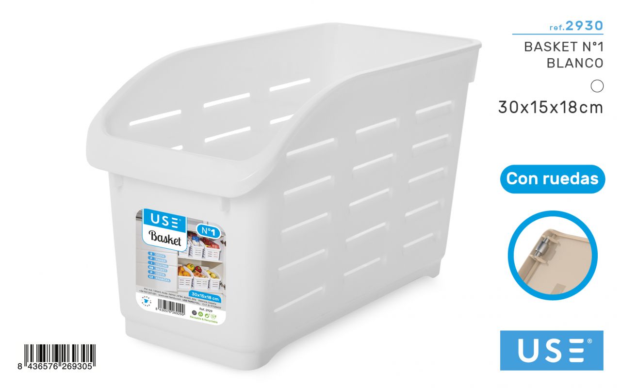 Cesta Cocina con Ruedas Basket Nº1 blanco