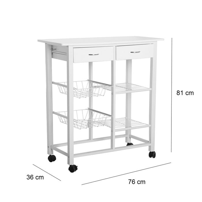 CARRELLO DA CUCINA IN METALLO 76 X 36 X 81 CM