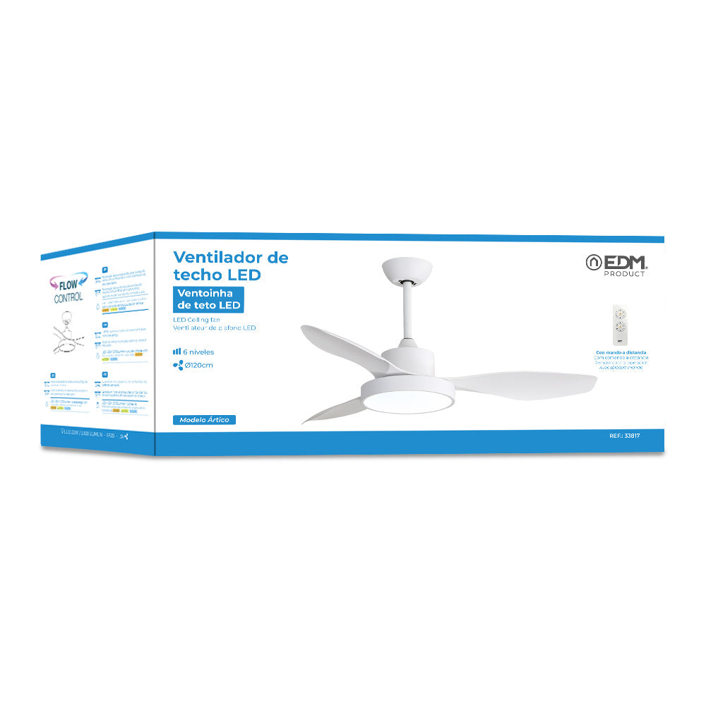 Ventilador techo de led 120cm