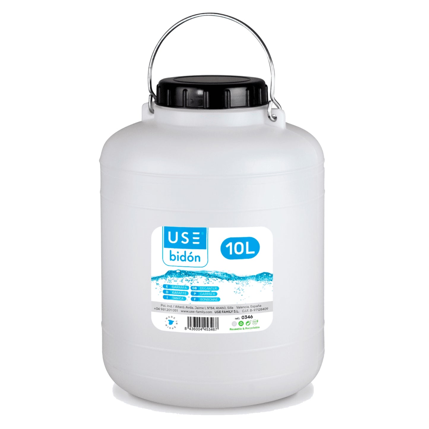 Garrafa con Asa Metal 10L