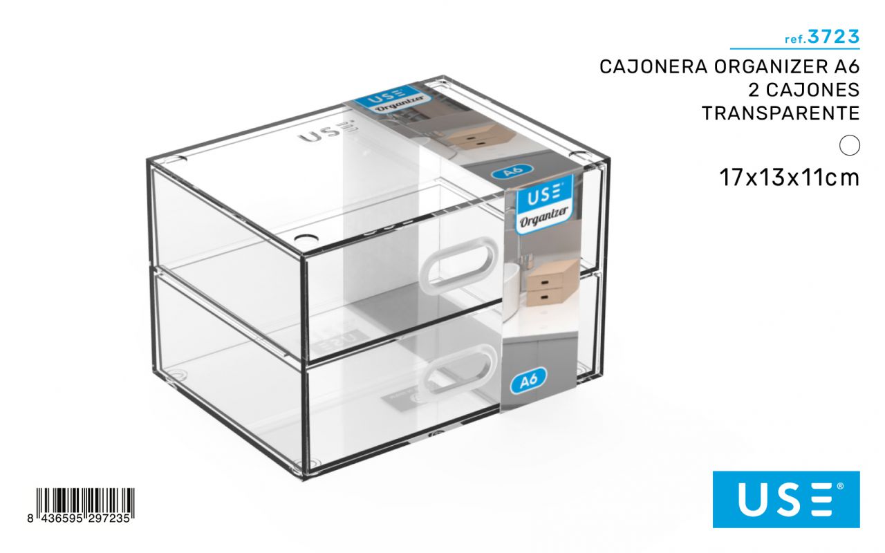 Cajonera organizer 2 cajones tamaño A6