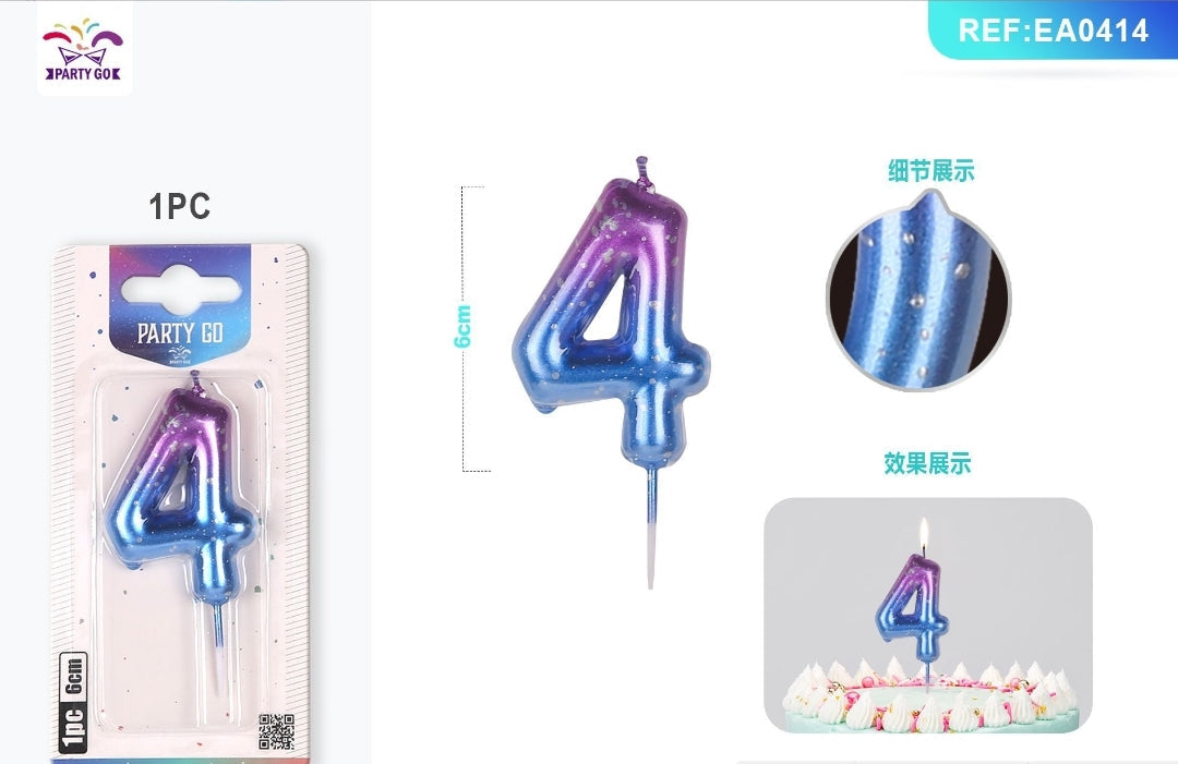 Vela de numero color universo ( + numeros )