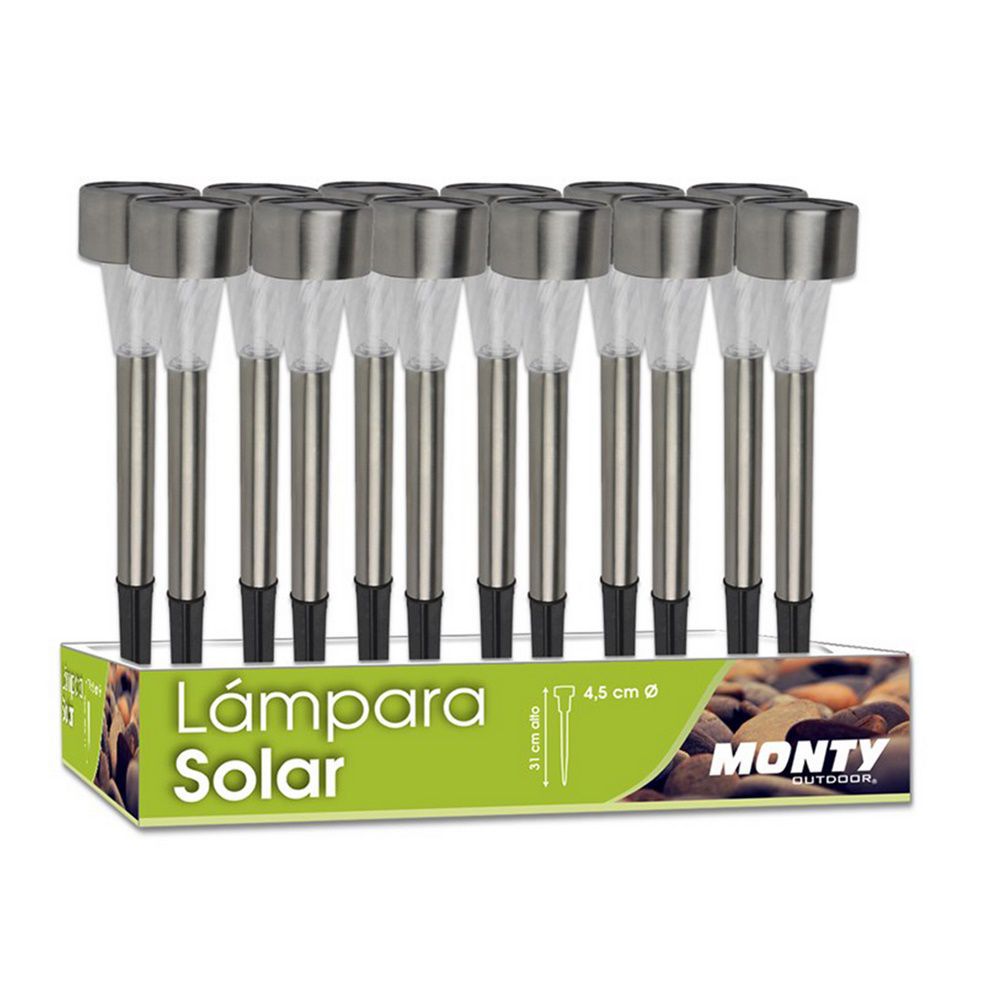 LÁMPARA SOLAR ACERO INOXIDABLE 4,50 X 31 CM