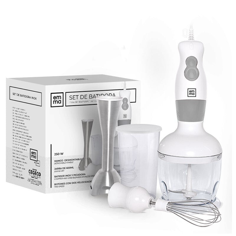 Set batidora Emma gris 250w