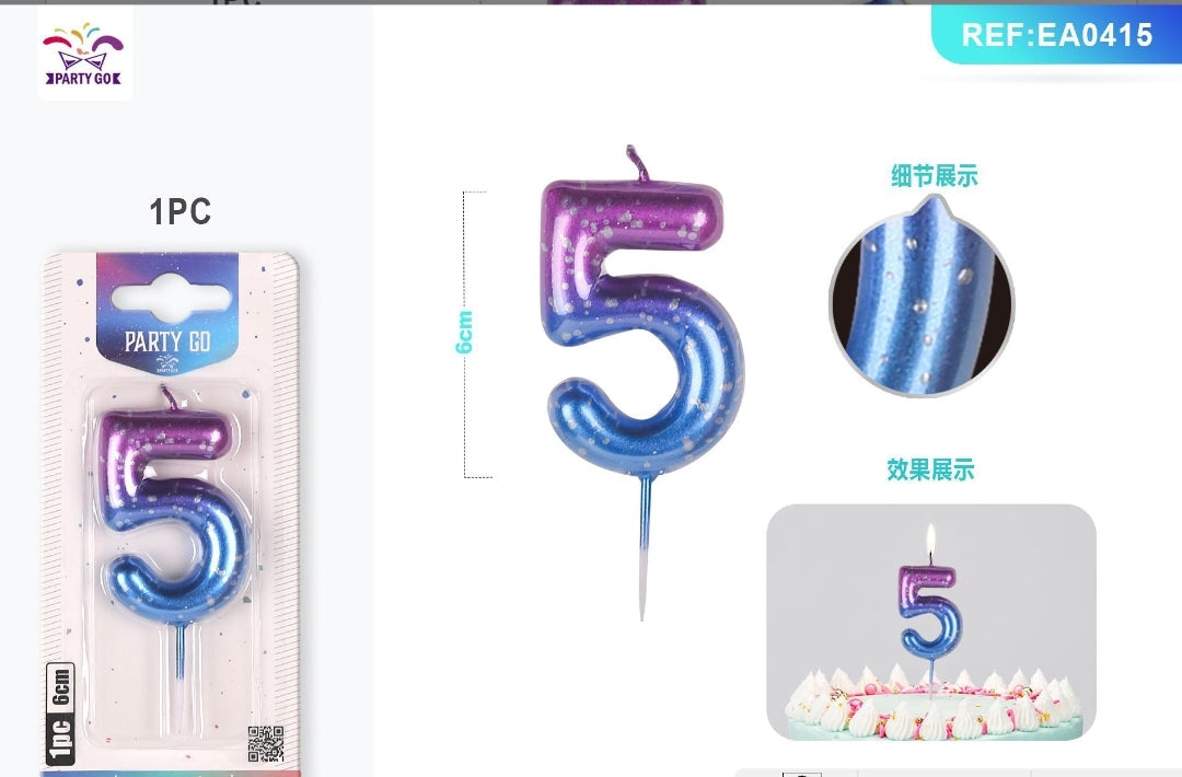 Vela de numero color universo ( + numeros )