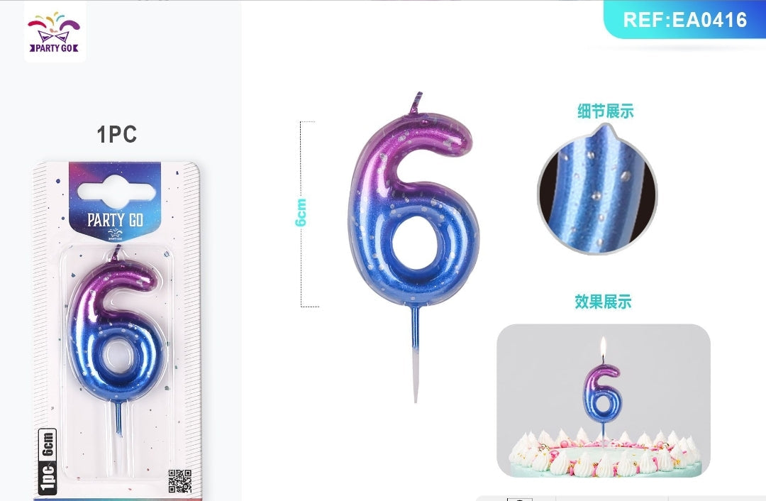 Vela de numero color universo ( + numeros )