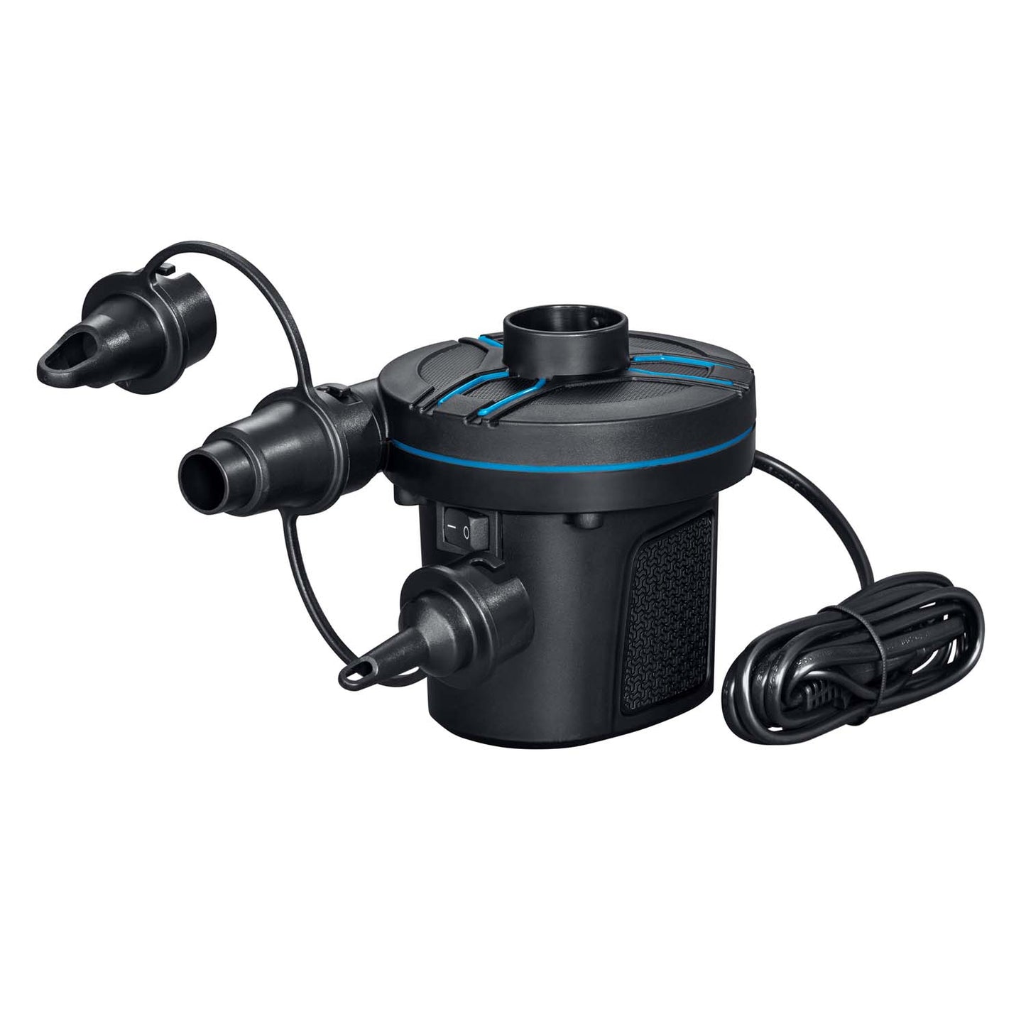 ELETTRICO COMPRESSORE DA RETE 220 V - CONTIENE 3 DIVERSI ADATTATORI PER VALVOLE -