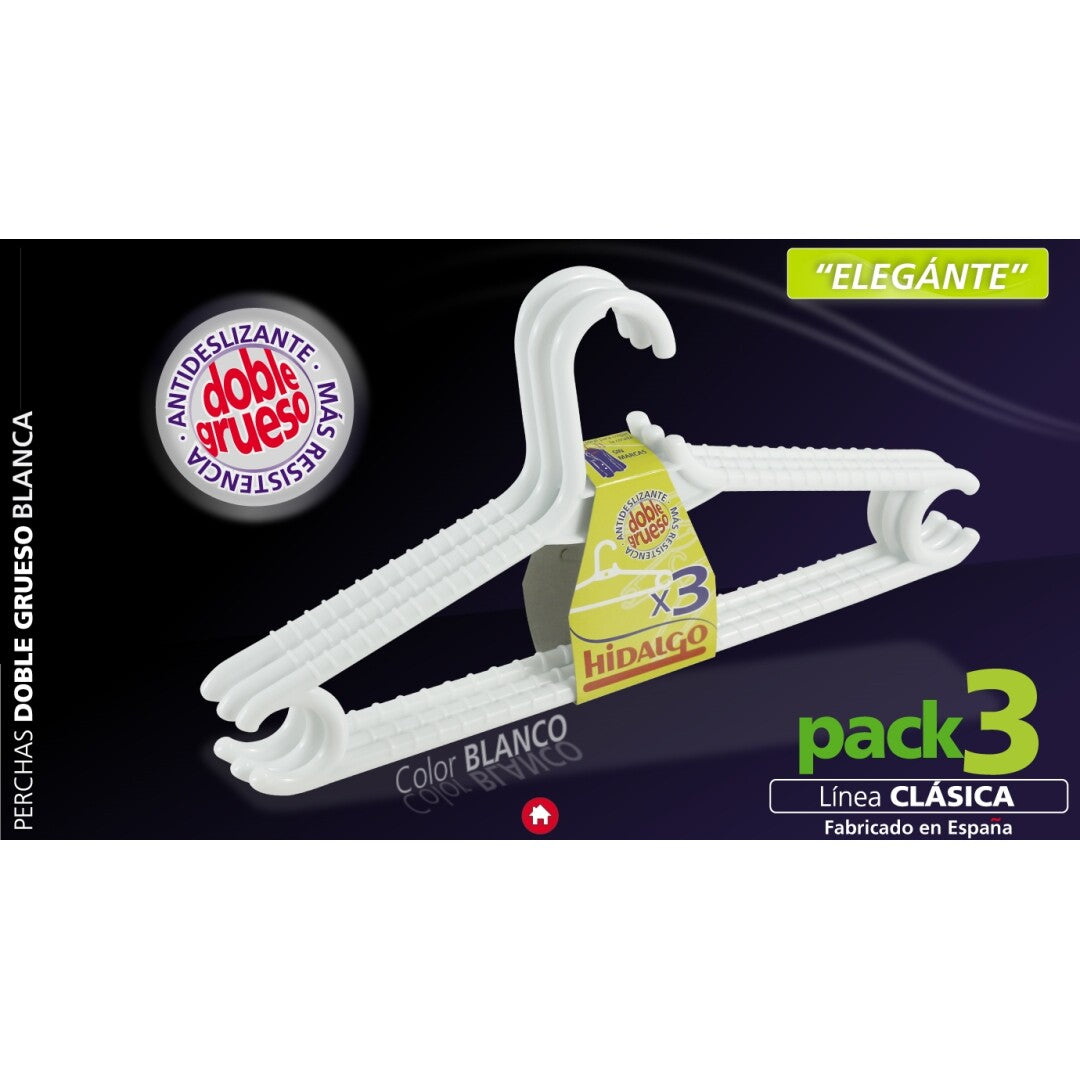 Lote 3 perchas doble grueso
