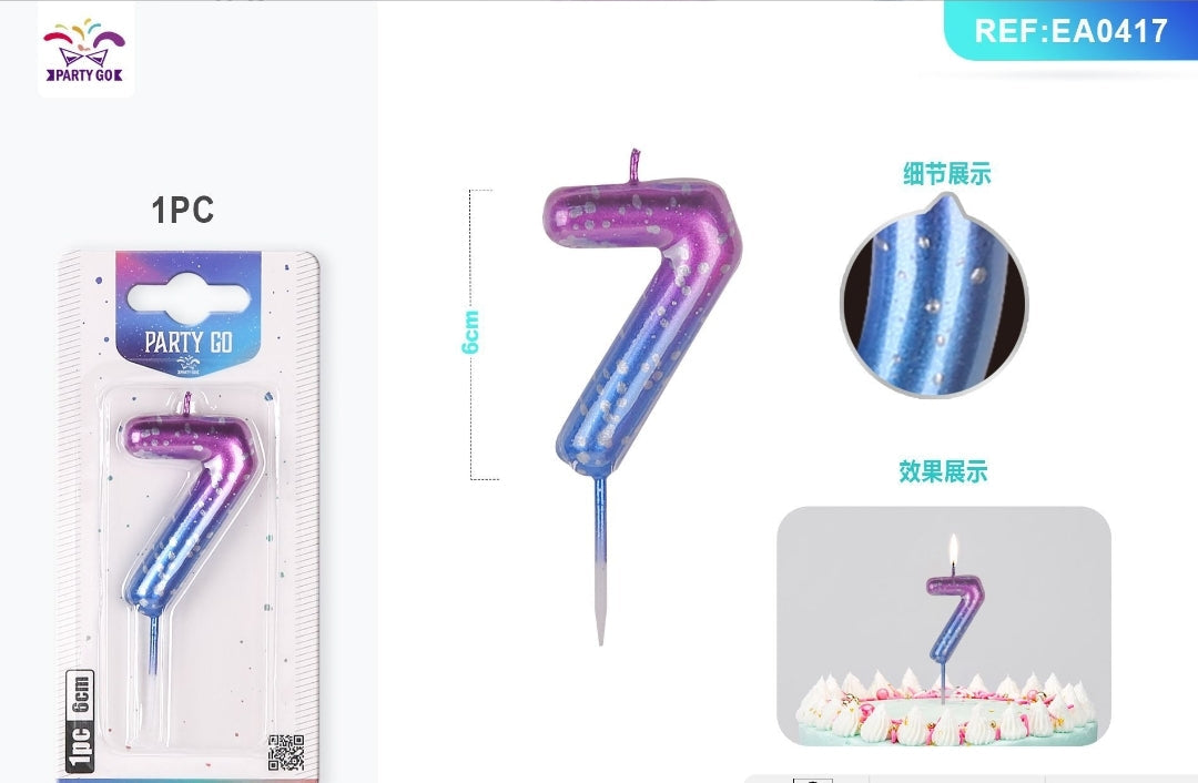 Vela de numero color universo ( + numeros )