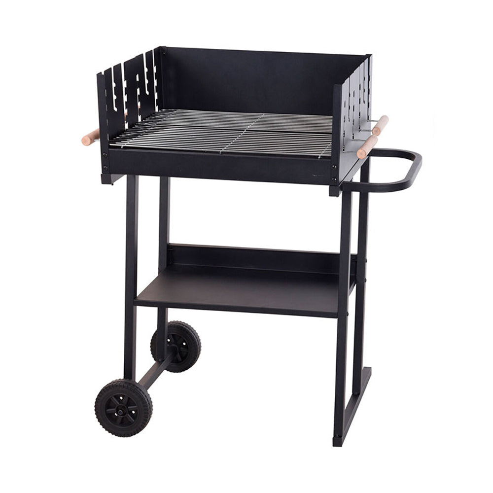 Barbacoa rectangular c/ruedas 60x46x93cm