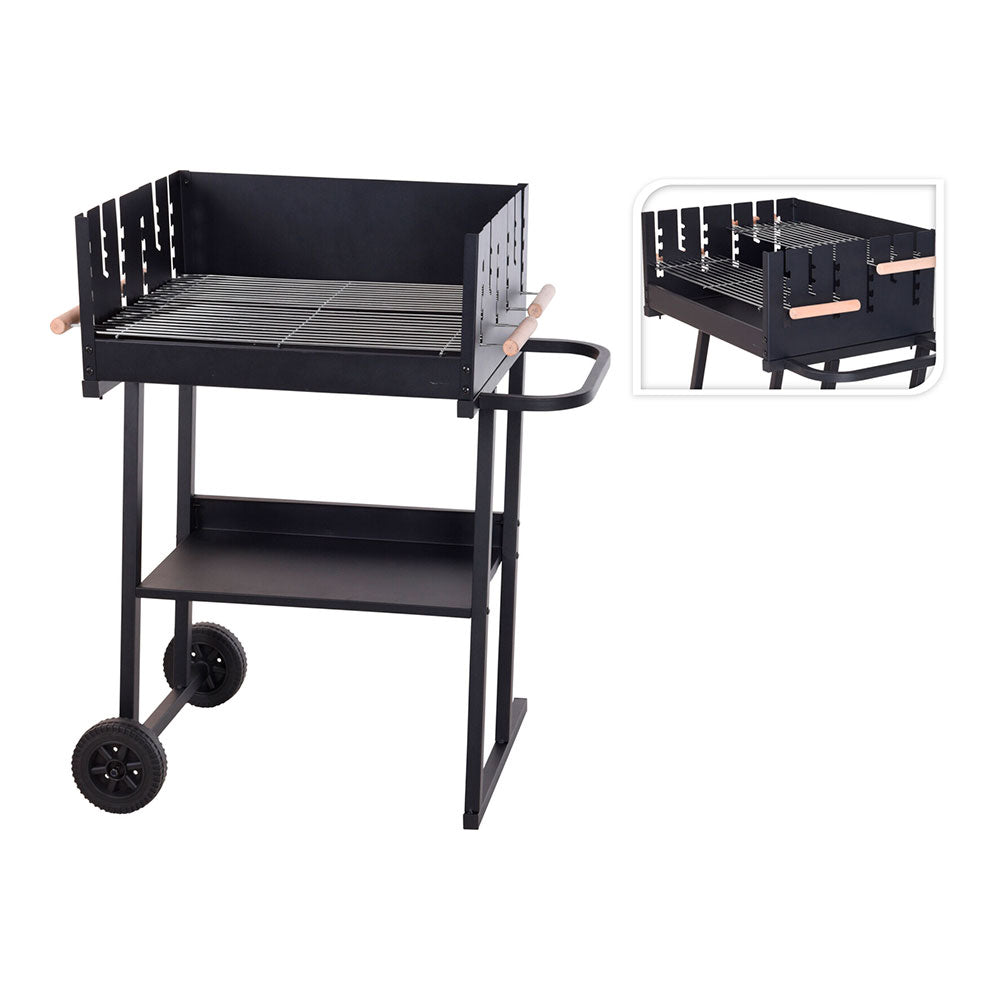 Barbacoa rectangular c/ruedas 60x46x93cm