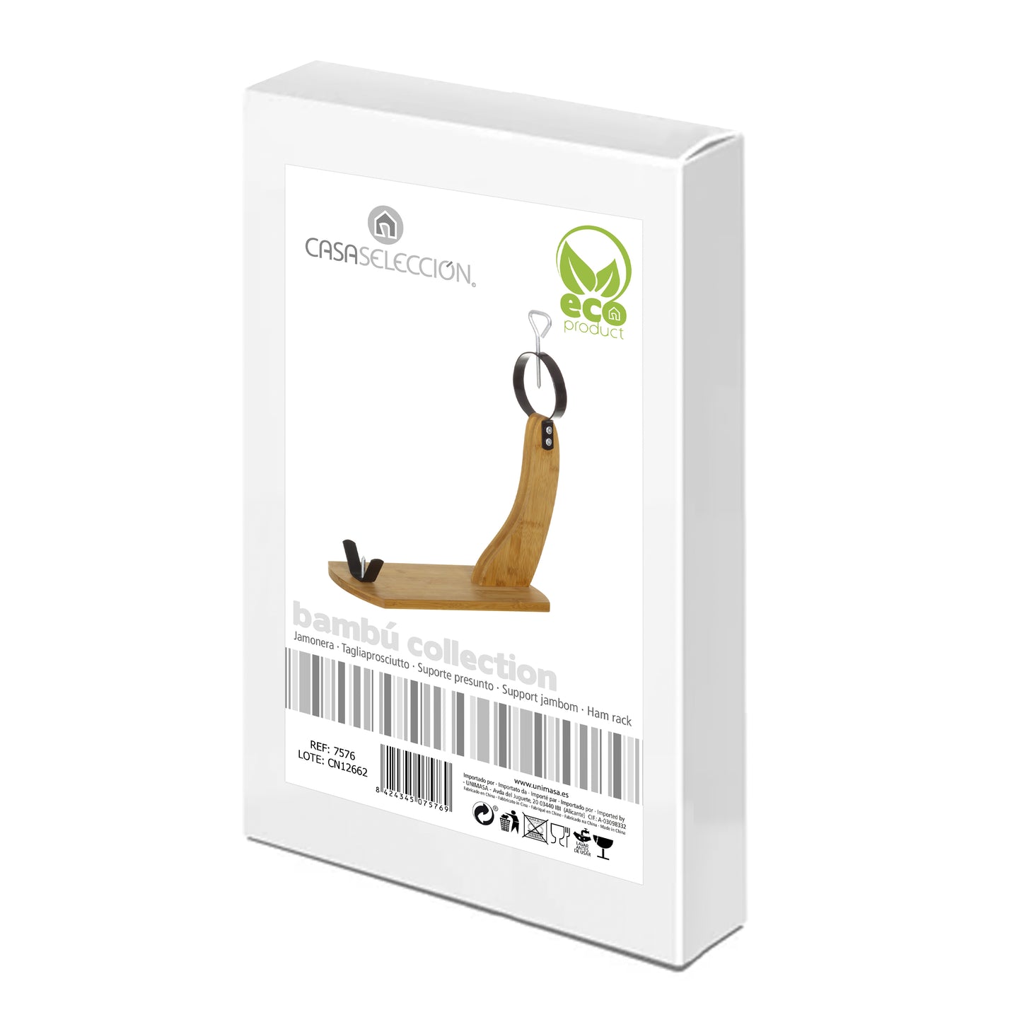 Jamonera bambu 45*16*43cm