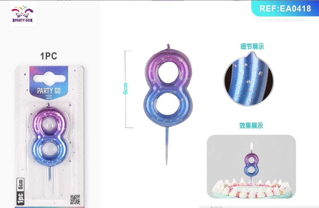 Vela de numero color universo ( + numeros )