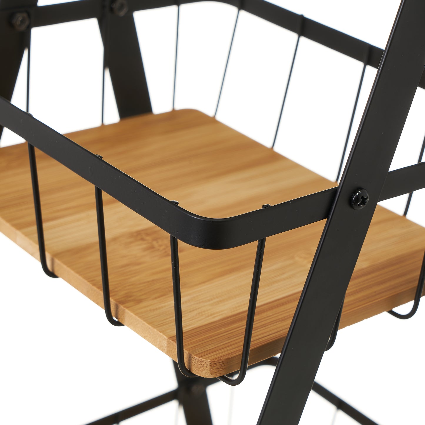 Cesta doble metal-bambu negro 30*20*40cm