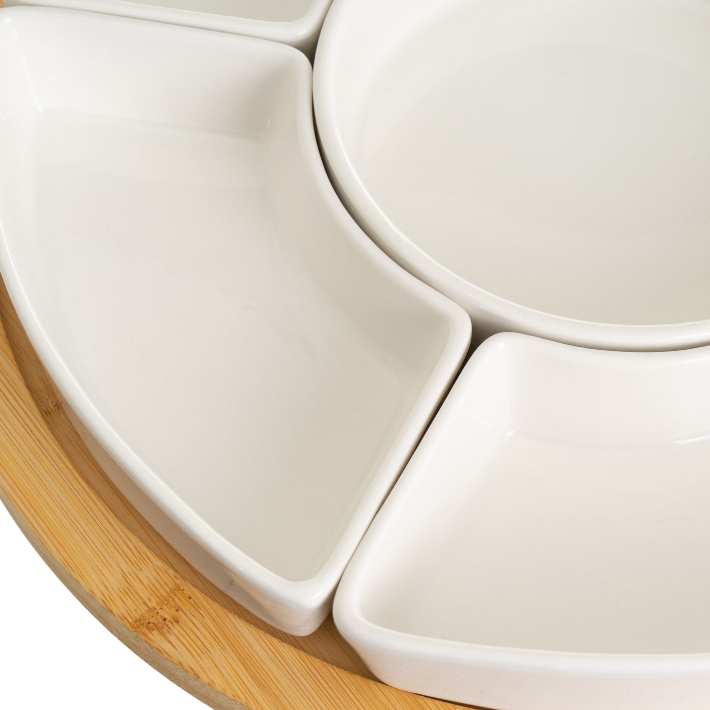 Cuenco con bandeja porcelona-bambu 30*30*5cm