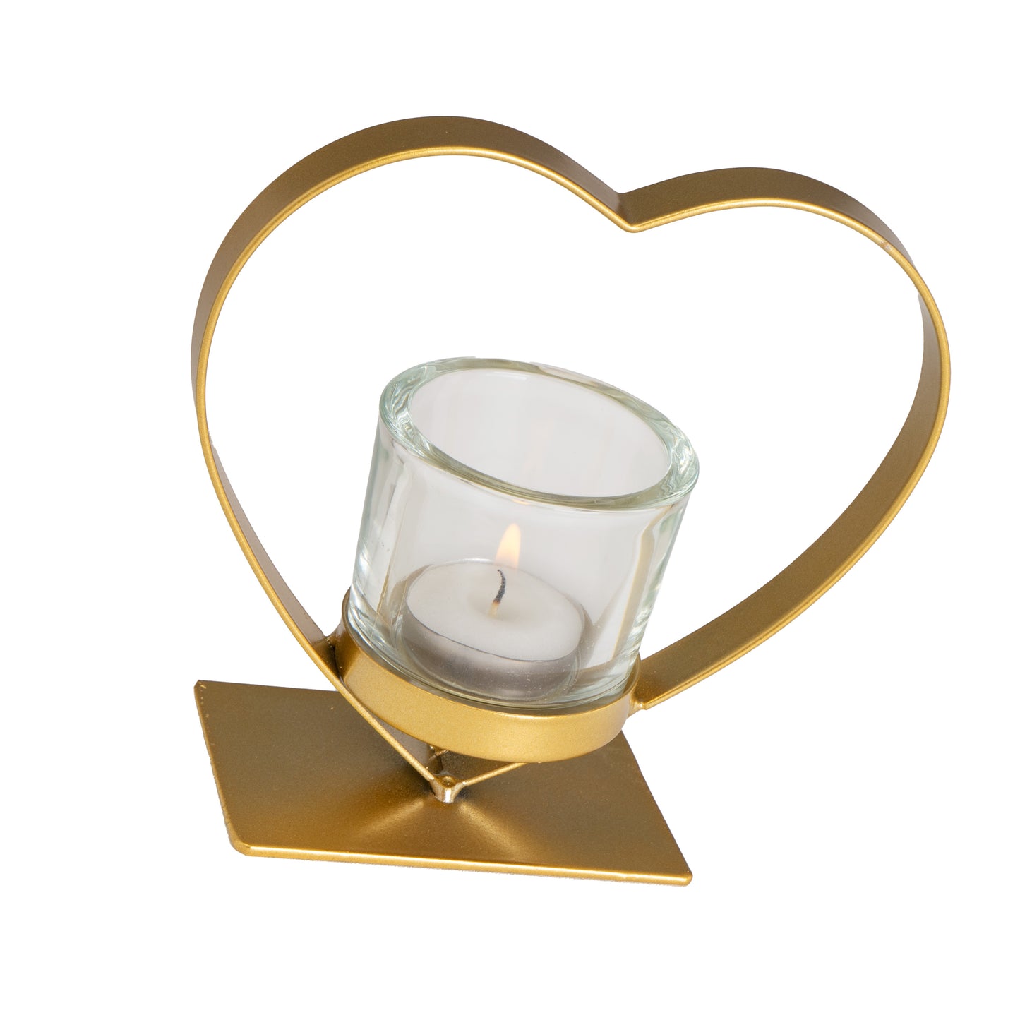 Portavelas corazon metal negro 15*6*15cm