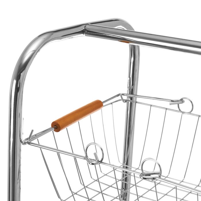 CARRELLO CON 4 CESTI IN FERRO CROMATO 27,50 X 26 X 78 CM