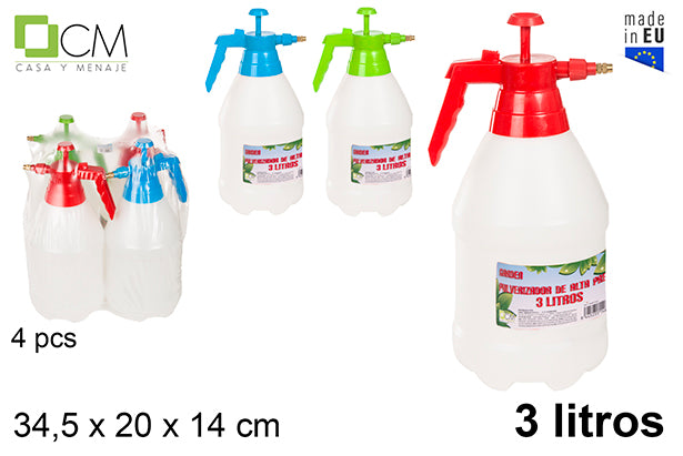 Pulverizador de alta presión 3 l. 34.5x20x14cm color aleatorio