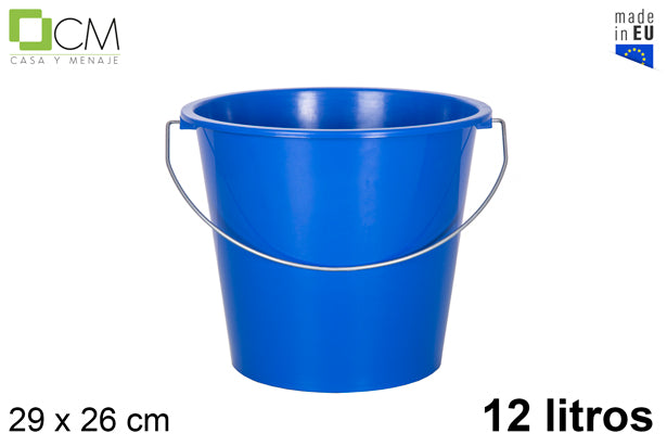 Cubo PP azul con asa hierro 12 l 29*26cm
