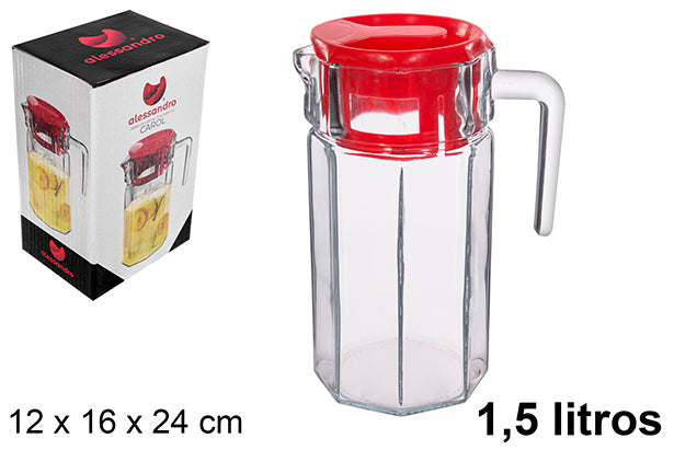 Jarra cristal c/tapa 1.5L